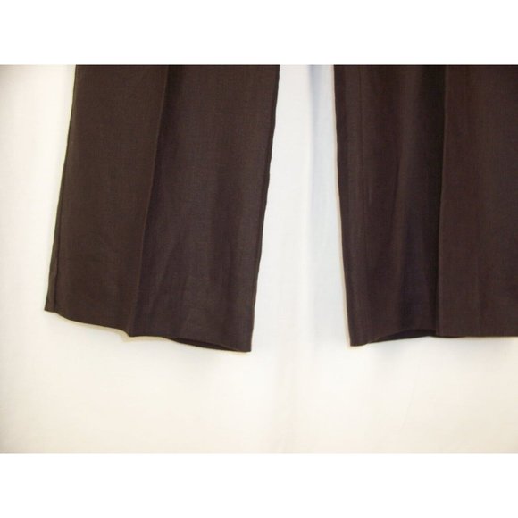 Worthington Brown Linen Dress Pants 6 Womens Wide Leg - Picture 4 of 8